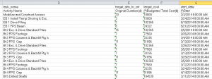 Excel Export from Activity Table