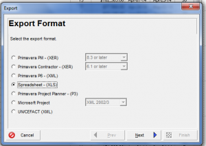 Excel Export from Template Menu_Step 1